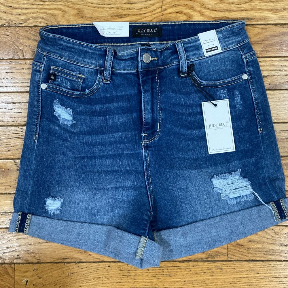 NWT Judy Blue High Waisted Denim Shorts size Large